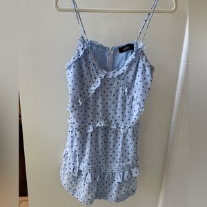 Fab’rik Boutique Light Blie Mini Dress With Adjustable Straps Size Large